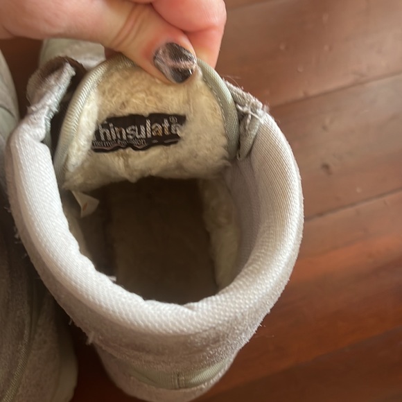 PLATFORM gray suede leather 80s 90s GRUNGE HIKING velcro lined ankle boots - Picture 6 of 6